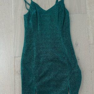 Lulu's Sparkly Teal mini Dress